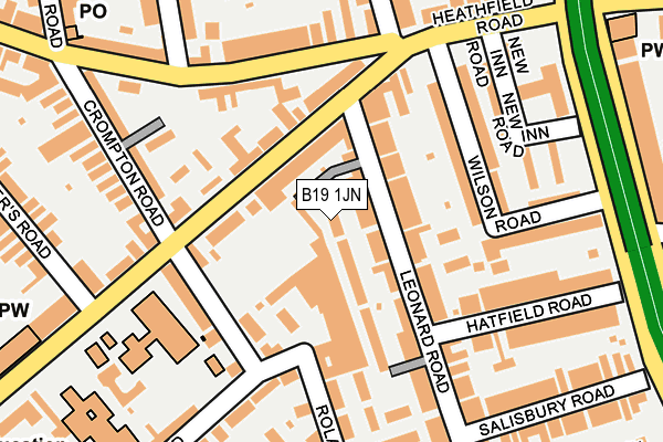 B19 1JN map - OS OpenMap – Local (Ordnance Survey)