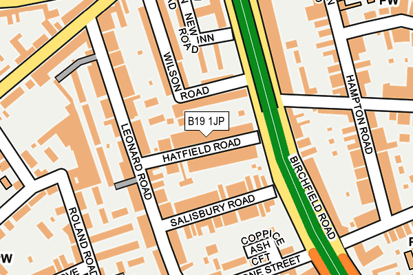 B19 1JP map - OS OpenMap – Local (Ordnance Survey)