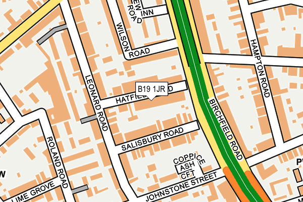 B19 1JR map - OS OpenMap – Local (Ordnance Survey)