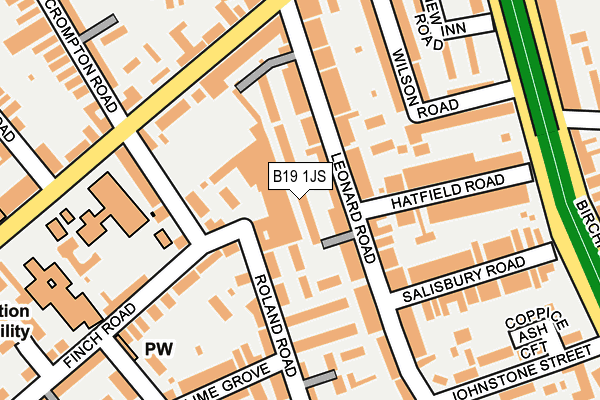 B19 1JS map - OS OpenMap – Local (Ordnance Survey)