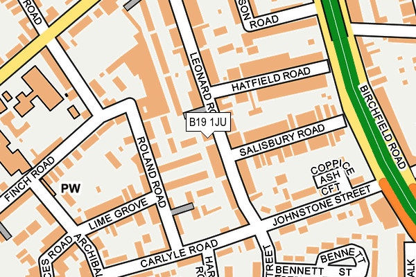 B19 1JU map - OS OpenMap – Local (Ordnance Survey)