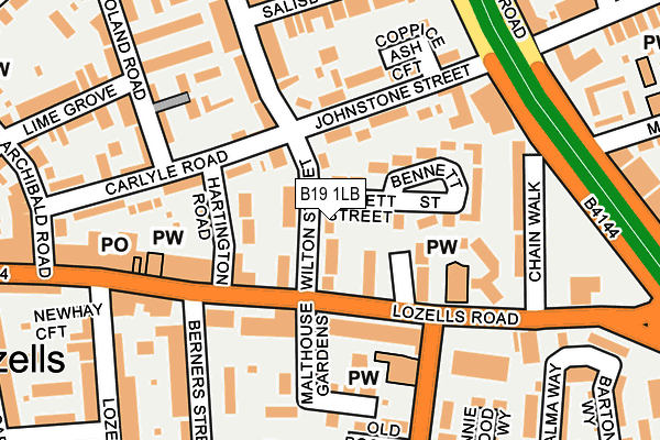 B19 1LB map - OS OpenMap – Local (Ordnance Survey)