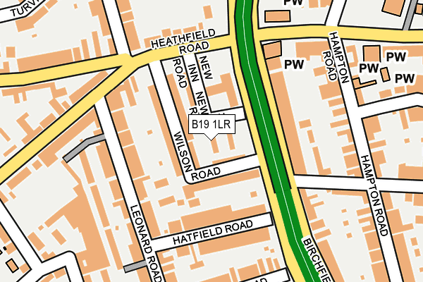 B19 1LR map - OS OpenMap – Local (Ordnance Survey)