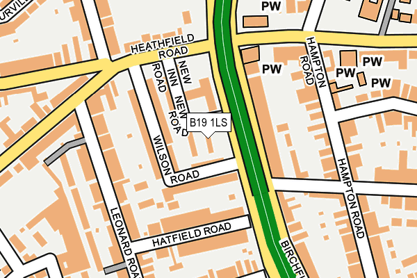 B19 1LS map - OS OpenMap – Local (Ordnance Survey)