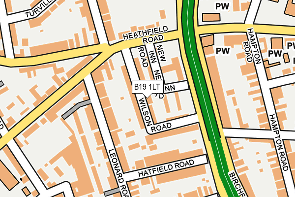 B19 1LT map - OS OpenMap – Local (Ordnance Survey)