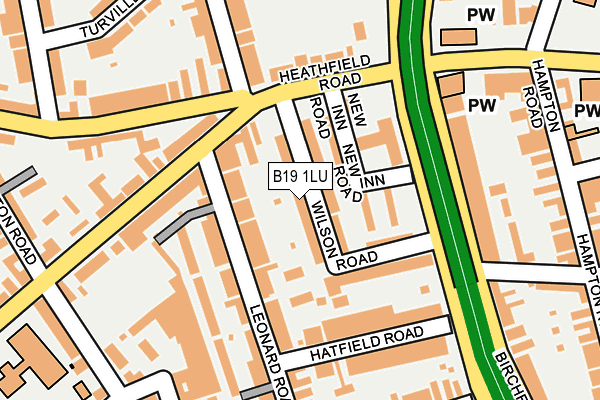 B19 1LU map - OS OpenMap – Local (Ordnance Survey)
