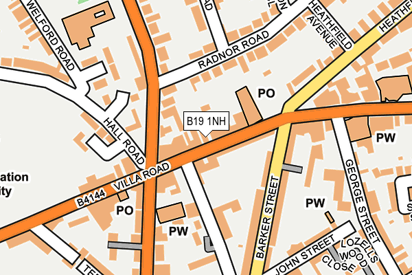 B19 1NH map - OS OpenMap – Local (Ordnance Survey)