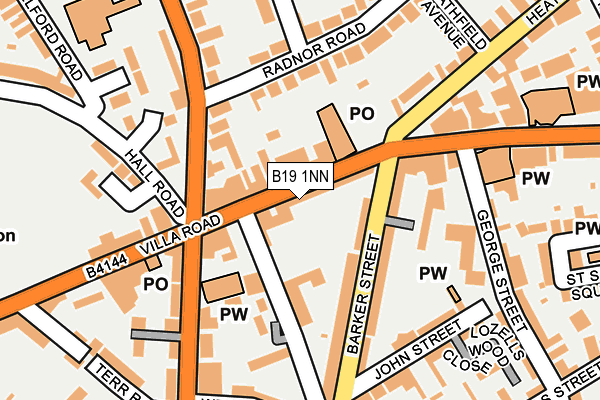 B19 1NN map - OS OpenMap – Local (Ordnance Survey)