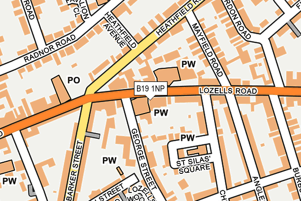B19 1NP map - OS OpenMap – Local (Ordnance Survey)