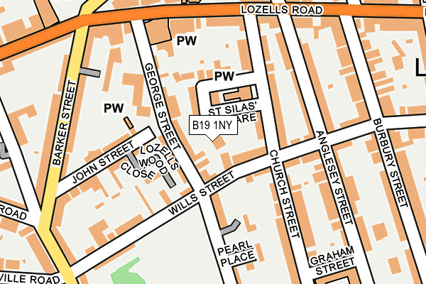 B19 1NY map - OS OpenMap – Local (Ordnance Survey)
