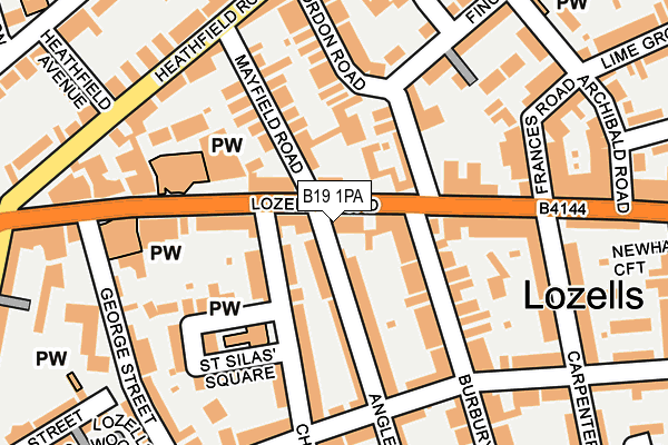 B19 1PA map - OS OpenMap – Local (Ordnance Survey)