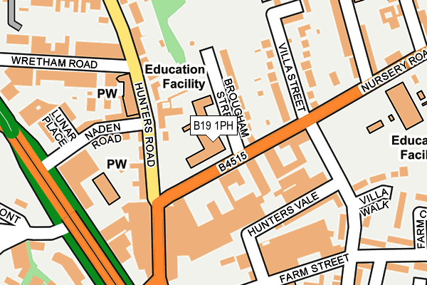 B19 1PH map - OS OpenMap – Local (Ordnance Survey)