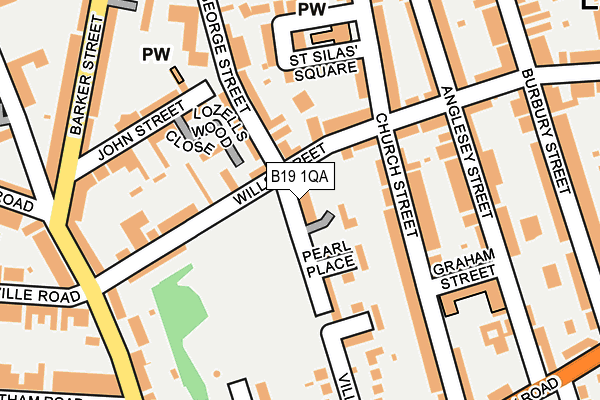 B19 1QA map - OS OpenMap – Local (Ordnance Survey)