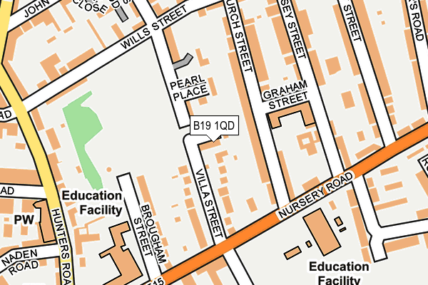 B19 1QD map - OS OpenMap – Local (Ordnance Survey)