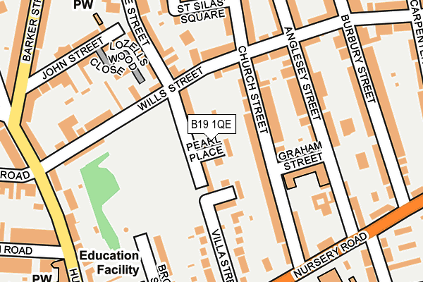 B19 1QE map - OS OpenMap – Local (Ordnance Survey)