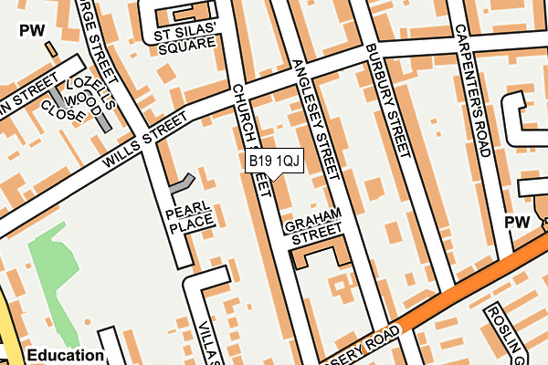 B19 1QJ map - OS OpenMap – Local (Ordnance Survey)