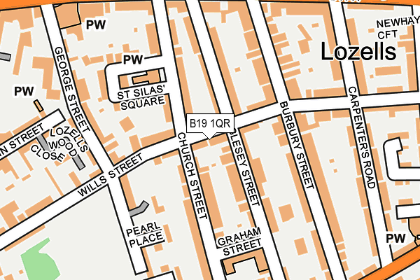 B19 1QR map - OS OpenMap – Local (Ordnance Survey)