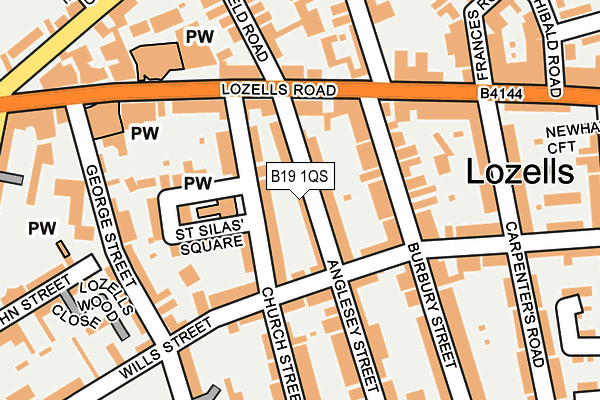 B19 1QS map - OS OpenMap – Local (Ordnance Survey)