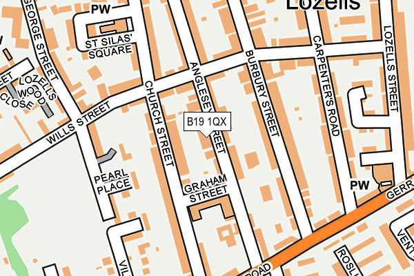 B19 1QX map - OS OpenMap – Local (Ordnance Survey)