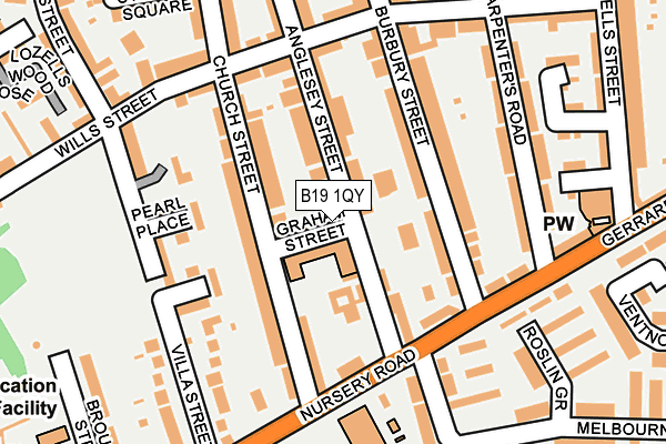 B19 1QY map - OS OpenMap – Local (Ordnance Survey)