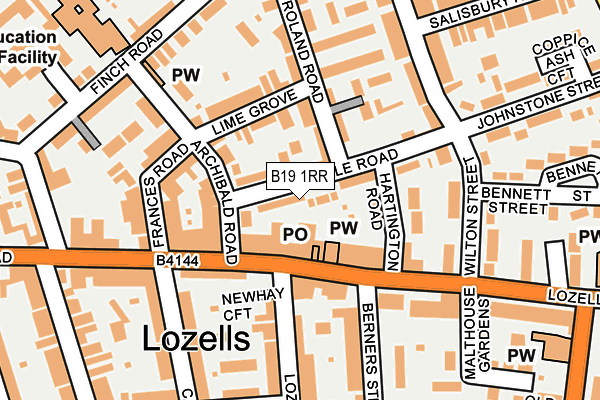 B19 1RR map - OS OpenMap – Local (Ordnance Survey)