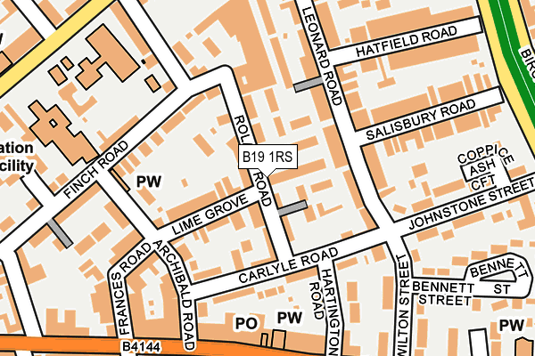 B19 1RS map - OS OpenMap – Local (Ordnance Survey)