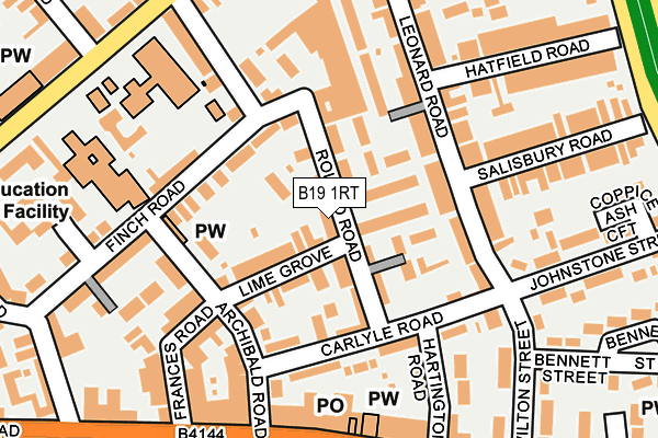 B19 1RT map - OS OpenMap – Local (Ordnance Survey)