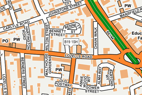 B19 1SH map - OS OpenMap – Local (Ordnance Survey)