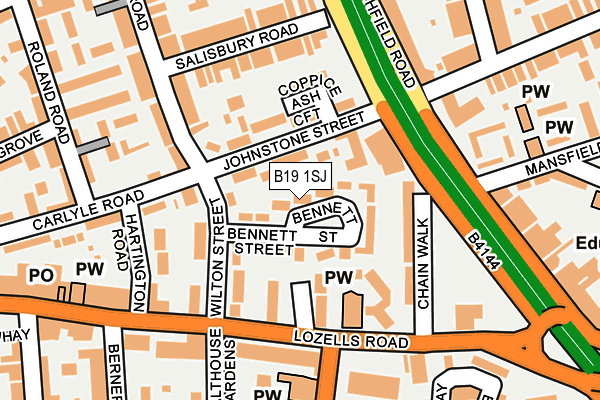 B19 1SJ map - OS OpenMap – Local (Ordnance Survey)