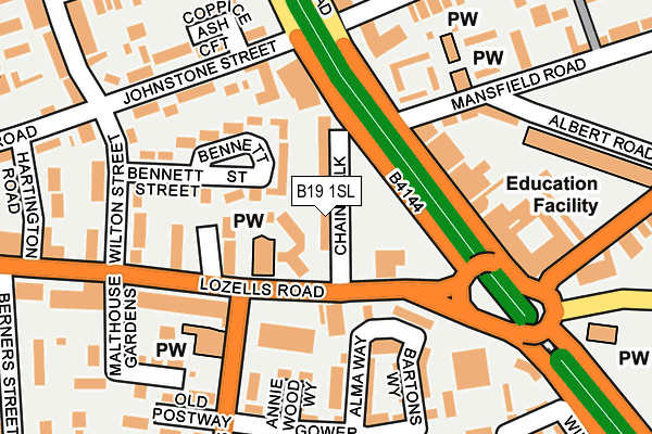 B19 1SL map - OS OpenMap – Local (Ordnance Survey)