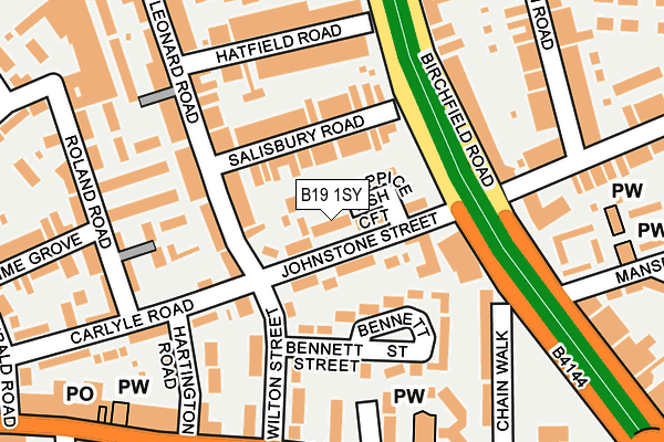 B19 1SY map - OS OpenMap – Local (Ordnance Survey)