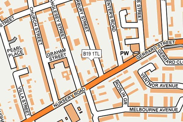 B19 1TL map - OS OpenMap – Local (Ordnance Survey)