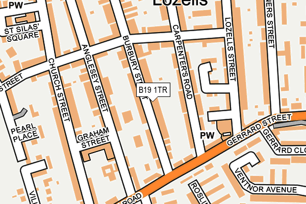 B19 1TR map - OS OpenMap – Local (Ordnance Survey)