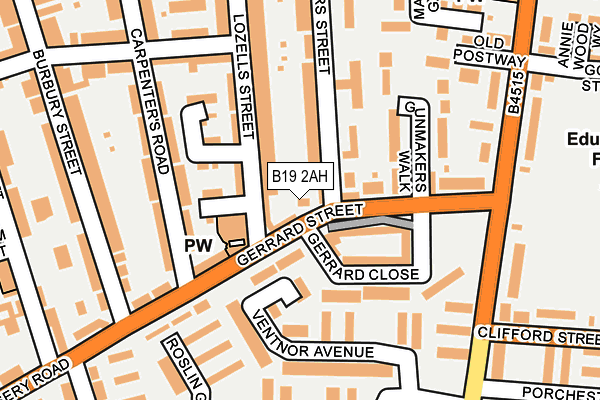 B19 2AH map - OS OpenMap – Local (Ordnance Survey)