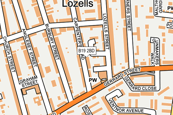 B19 2BD map - OS OpenMap – Local (Ordnance Survey)