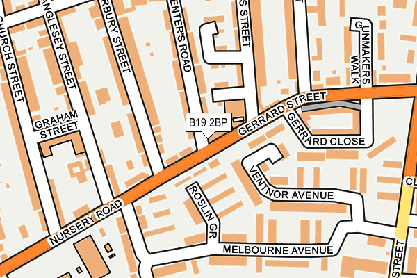 B19 2BP map - OS OpenMap – Local (Ordnance Survey)