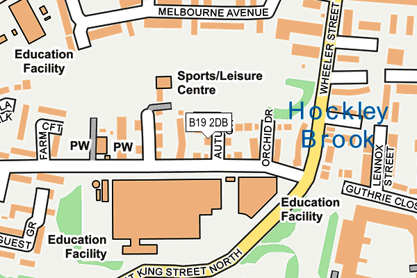 B19 2DB map - OS OpenMap – Local (Ordnance Survey)