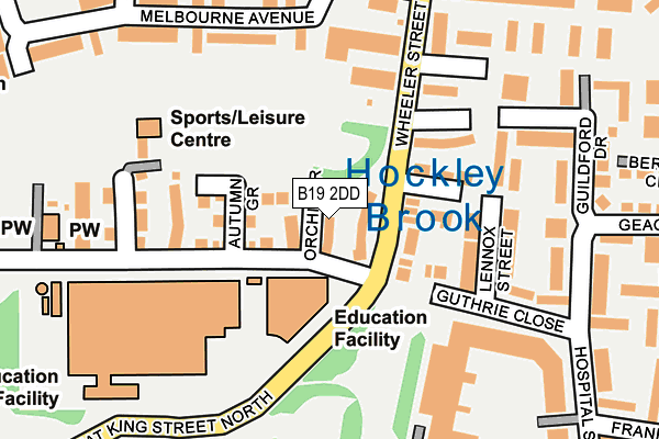 B19 2DD map - OS OpenMap – Local (Ordnance Survey)