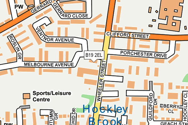 B19 2EL map - OS OpenMap – Local (Ordnance Survey)