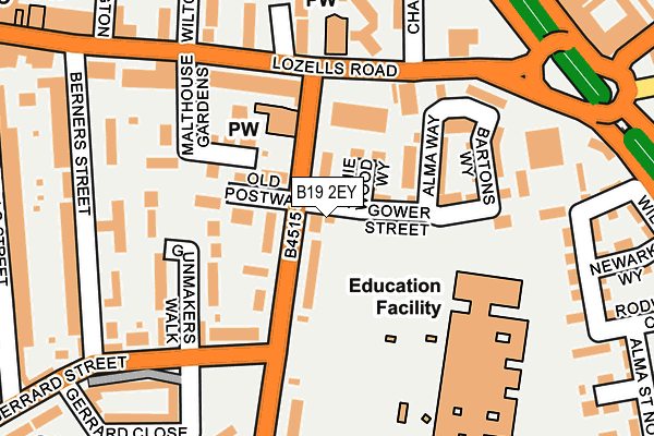 B19 2EY map - OS OpenMap – Local (Ordnance Survey)