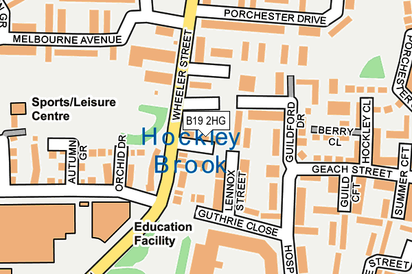 B19 2HG map - OS OpenMap – Local (Ordnance Survey)