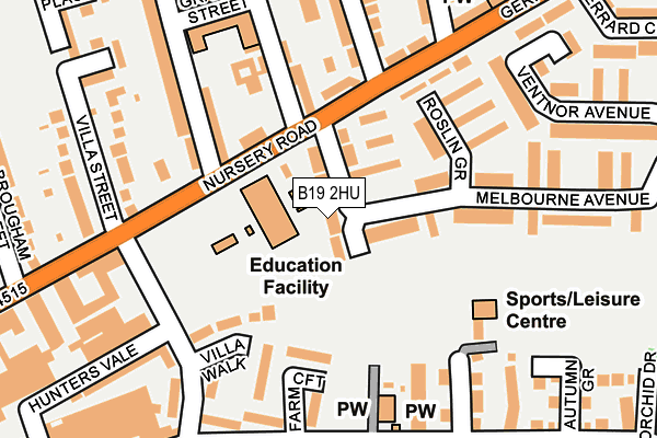 B19 2HU map - OS OpenMap – Local (Ordnance Survey)