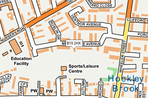 B19 2HX map - OS OpenMap – Local (Ordnance Survey)