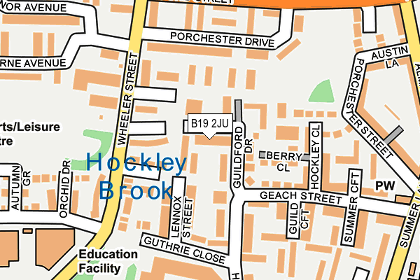 B19 2JU map - OS OpenMap – Local (Ordnance Survey)