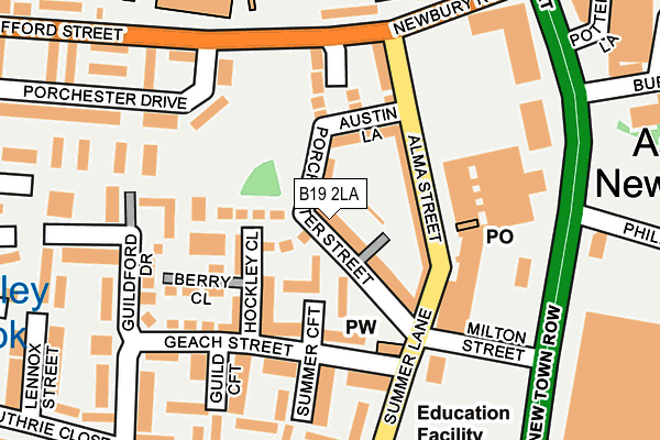 B19 2LA map - OS OpenMap – Local (Ordnance Survey)