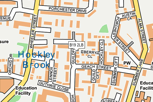 B19 2LB map - OS OpenMap – Local (Ordnance Survey)