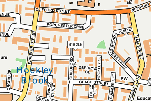 B19 2LE map - OS OpenMap – Local (Ordnance Survey)