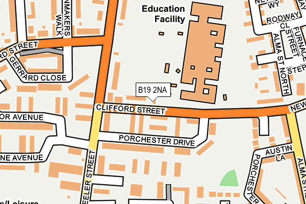 B19 2NA map - OS OpenMap – Local (Ordnance Survey)