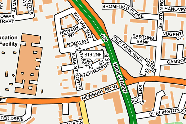 B19 2NF map - OS OpenMap – Local (Ordnance Survey)