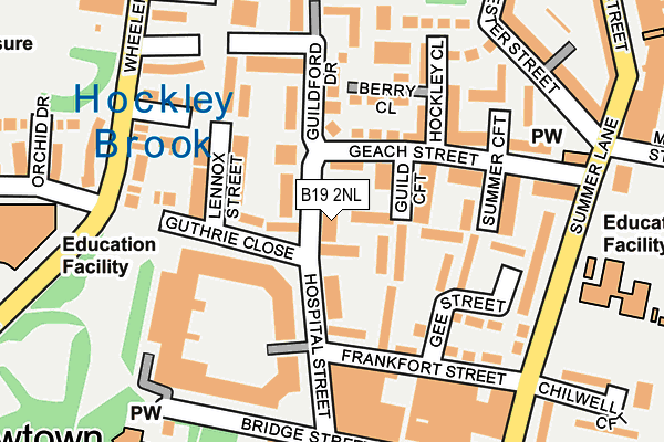 B19 2NL map - OS OpenMap – Local (Ordnance Survey)